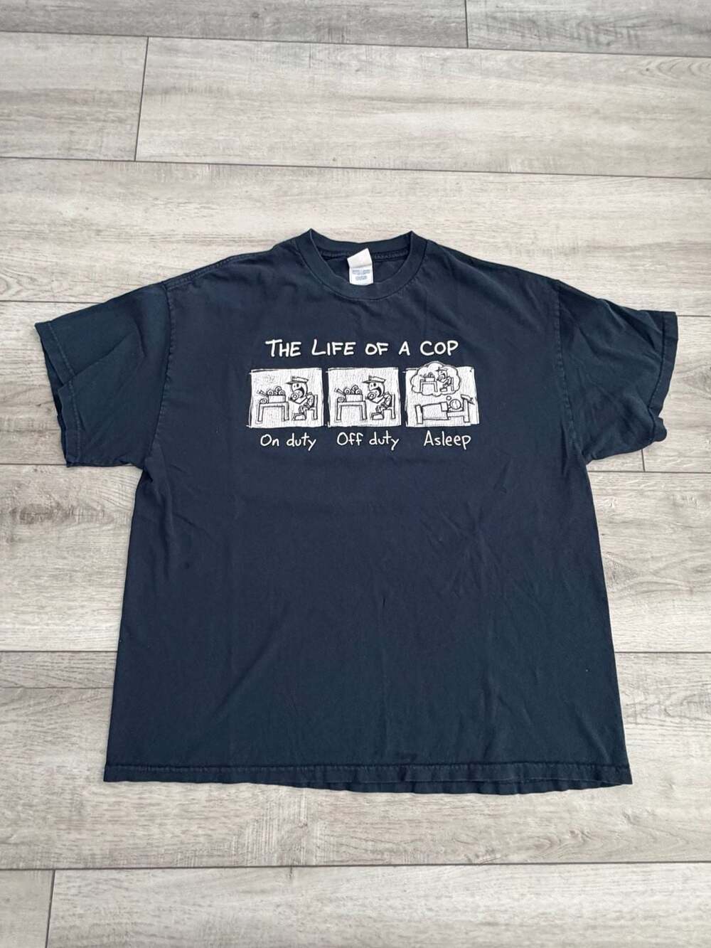 Vintage 90s Tennessee River The Life Of A Cop Cartoon Humor T-Shirt XL